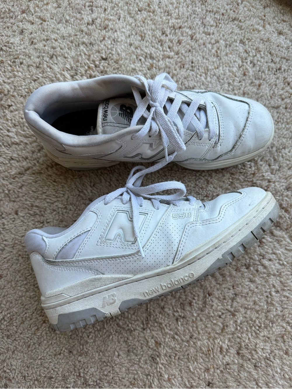 Unisex New Balance 550 White Lace-Up Sneakers